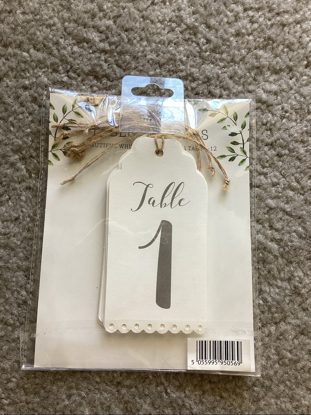 White Table Number Tags (Set of 12)